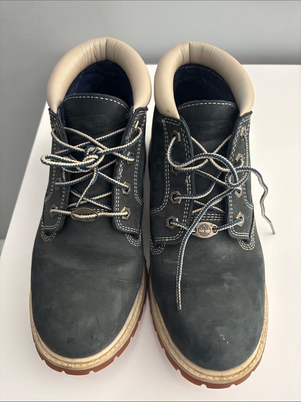 Timberland Women's Dark Blue Nubuck Collar-Trim Work Boots